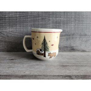 Meiwa Ginger Creek Christmas Winter Time Cozy Mug With Bear And Reindeer